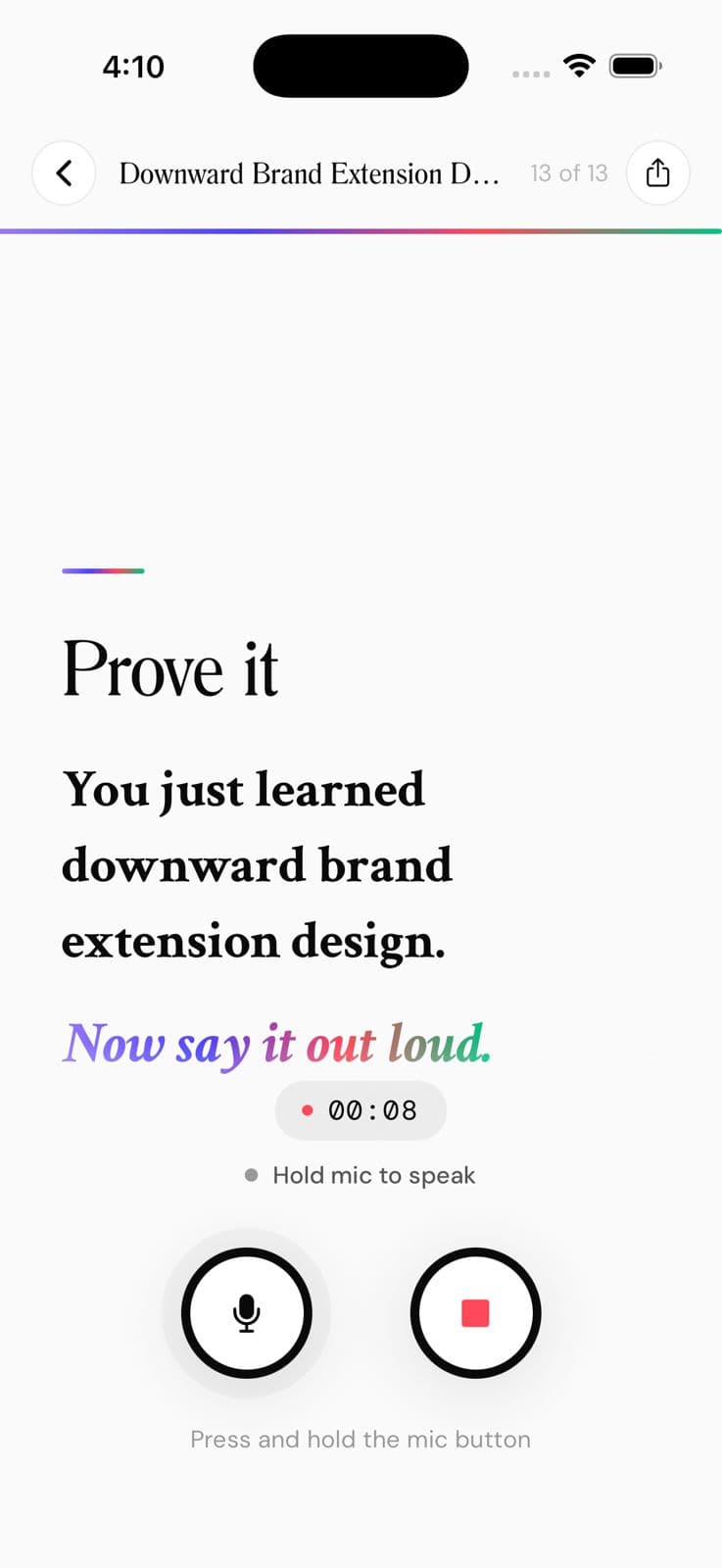 Prove-it challenge on mobile
